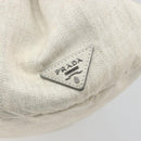 PRADA Canapa Hand Bag Canvas Gray Silver Auth 186823-18