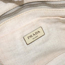 PRADA Canapa Hand Bag Canvas Gray Silver Auth 186823-19