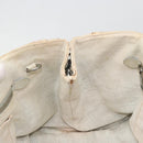 PRADA Canapa Hand Bag Canvas Gray Silver Auth 186823-20