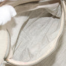 PRADA Canapa Hand Bag Canvas Gray Silver Auth 186823-23
