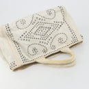 PRADA Canapa Hand Bag Canvas Gray Silver Auth 186823-6
