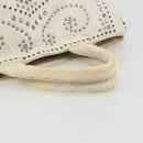 PRADA Canapa Hand Bag Canvas Gray Silver Auth 186823-7