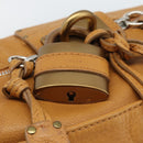 Chloe Paddington Shoulder Bag Leather Brown Gold Silver Auth 186824M-18