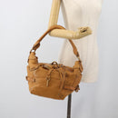 Chloe Paddington Shoulder Bag Leather Brown Gold Silver Auth 186824M-27
