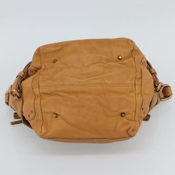 Chloe Paddington Shoulder Bag Leather Brown Gold Silver Auth 186824M