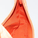 Salvatore Ferragamo Gancini Shoulder Bag Canvas Orange Gold Auth 186826-18