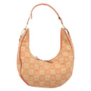 Salvatore Ferragamo Gancini Shoulder Bag Canvas Orange Gold Auth 186826-13