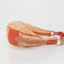 Salvatore Ferragamo Gancini Shoulder Bag Canvas Orange Gold Auth 186826-3