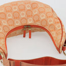 Salvatore Ferragamo Gancini Shoulder Bag Canvas Orange Gold Auth 186826-6