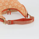 Salvatore Ferragamo Gancini Shoulder Bag Canvas Orange Gold Auth 186826-7