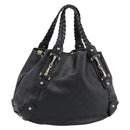 GUCCI GG Canvas Guccissima Tote Bag Leather Black Gold 137621 Auth 186827V-1