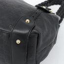 GUCCI GG Canvas Guccissima Tote Bag Leather Black Gold 137621 Auth 186827V-9