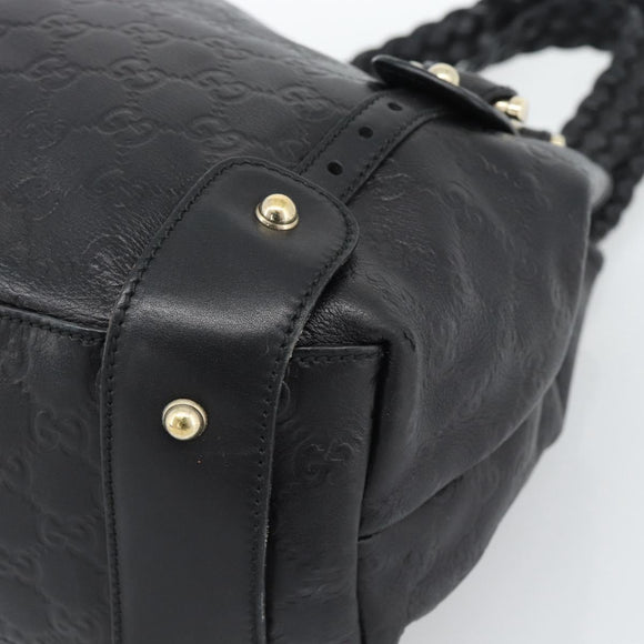 GUCCI GG Canvas Guccissima Tote Bag Leather Black Gold 137621 Auth 186827V