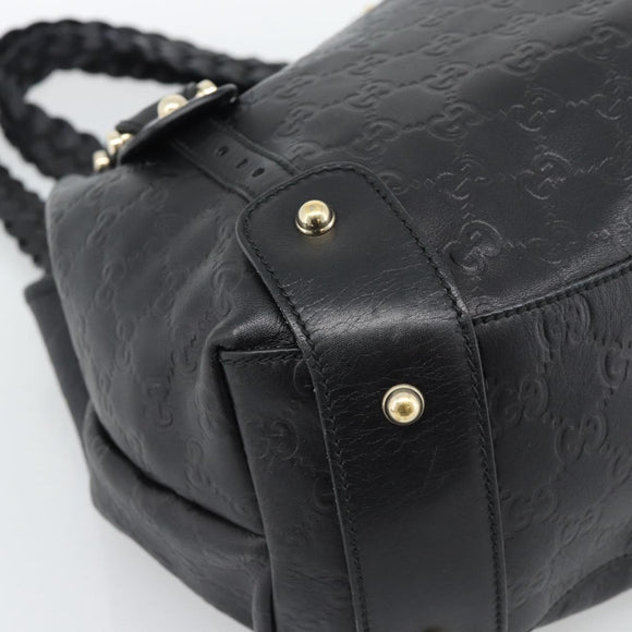 GUCCI GG Canvas Guccissima Tote Bag Leather Black Gold 137621 Auth 186827V