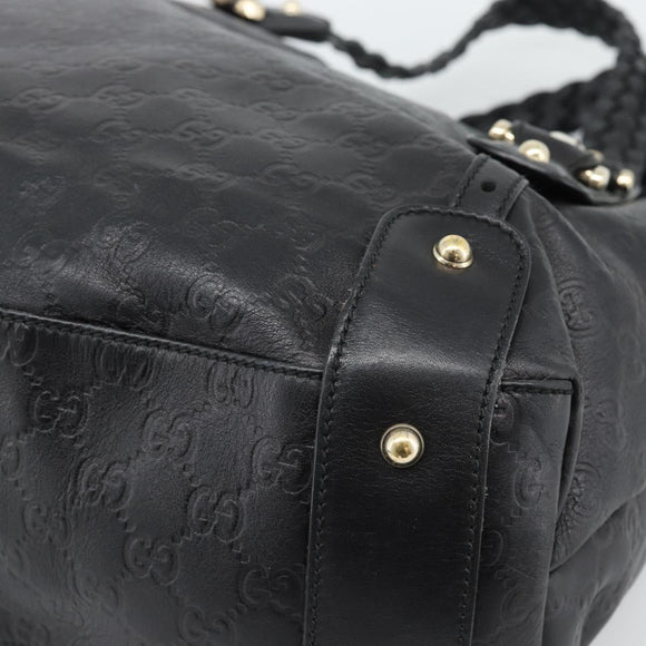 GUCCI GG Canvas Guccissima Tote Bag Leather Black Gold 137621 Auth 186827V