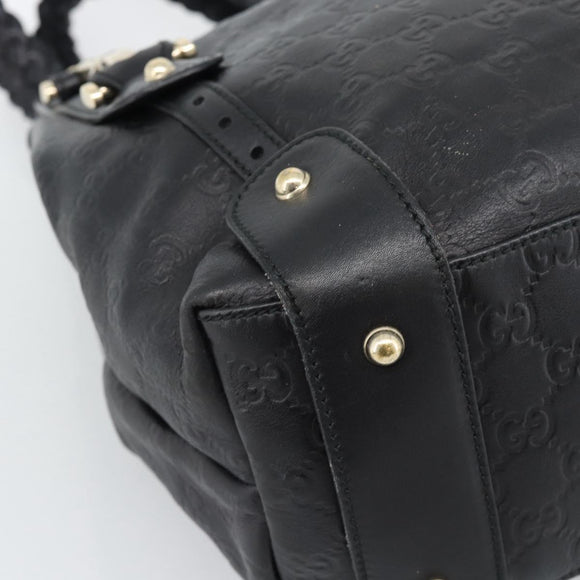 GUCCI GG Canvas Guccissima Tote Bag Leather Black Gold 137621 Auth 186827V