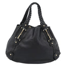 GUCCI GG Canvas Guccissima Tote Bag Leather Black Gold 137621 Auth 186827V-13