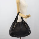 GUCCI GG Canvas Guccissima Tote Bag Leather Black Gold 137621 Auth 186827V-22