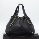 GUCCI GG Canvas Guccissima Tote Bag Leather Black Gold 137621 Auth 186827V-12