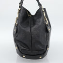 GUCCI GG Canvas Guccissima Tote Bag Leather Black Gold 137621 Auth 186827V-3