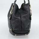 GUCCI GG Canvas Guccissima Tote Bag Leather Black Gold 137621 Auth 186827V-4