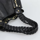 GUCCI GG Canvas Guccissima Tote Bag Leather Black Gold 137621 Auth 186827V-7