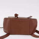 CELINE Backpack Leather Brown Gold Auth 186828-5