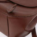 CELINE Backpack Leather Brown Gold Auth 186828-16