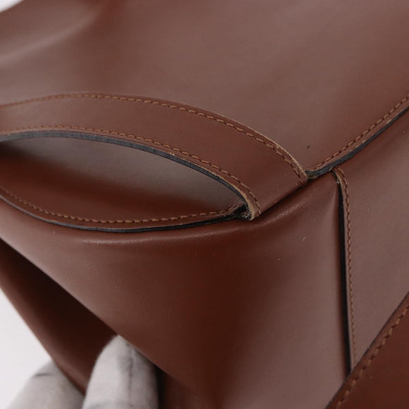 CELINE Backpack Leather Brown Gold Auth 186828