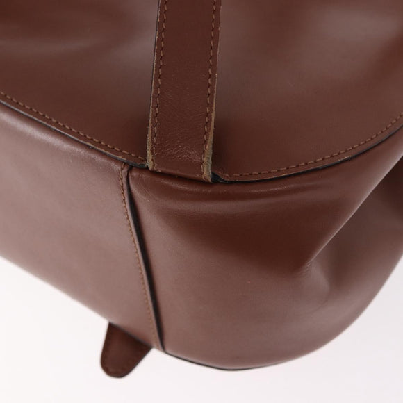 CELINE Backpack Leather Brown Gold Auth 186828