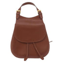 CELINE Backpack Leather Brown Gold Auth 186828-13