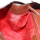 CELINE Backpack Leather Brown Gold Auth 186828-24