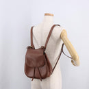 CELINE Backpack Leather Brown Gold Auth 186828-26
