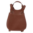 CELINE Backpack Leather Brown Gold Auth 186828-2