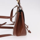 CELINE Backpack Leather Brown Gold Auth 186828-4