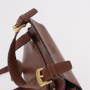 CELINE Backpack Leather Brown Gold Auth 186828-6