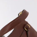 CELINE Backpack Leather Brown Gold Auth 186828-7