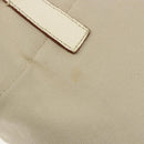 PRADA Tote Bag Canvas Beige Silver Auth 186830-9