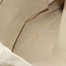PRADA Tote Bag Canvas Beige Silver Auth 186830-10