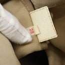 PRADA Tote Bag Canvas Beige Silver Auth 186830-11