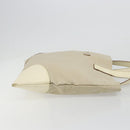 PRADA Tote Bag Canvas Beige Silver Auth 186830-3