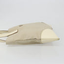 PRADA Tote Bag Canvas Beige Silver Auth 186830-4