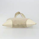 PRADA Tote Bag Canvas Beige Silver Auth 186830-5