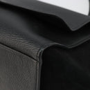 CELINE Trapeze Hand Bag Leather Suede Black Silver Auth 186832V-13