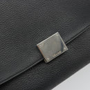 CELINE Trapeze Hand Bag Leather Suede Black Silver Auth 186832V-17