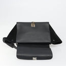 CELINE Trapeze Hand Bag Leather Suede Black Silver Auth 186832V-18