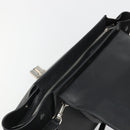 CELINE Trapeze Hand Bag Leather Suede Black Silver Auth 186832V-19