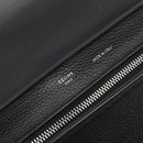 CELINE Trapeze Hand Bag Leather Suede Black Silver Auth 186832V-21