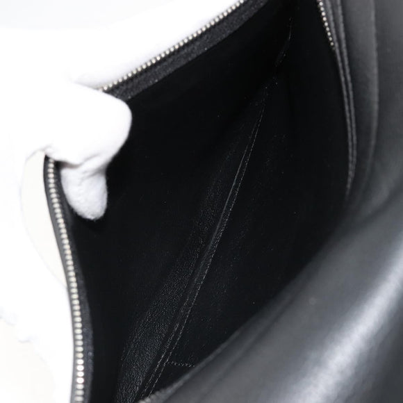 CELINE Trapeze Hand Bag Leather Suede Black Silver Auth 186832V