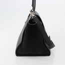 CELINE Trapeze Hand Bag Leather Suede Black Silver Auth 186832V-5